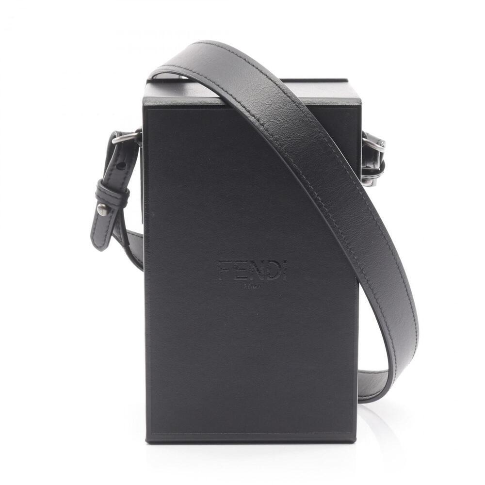 FENDI Black Leather Shoulder Bag